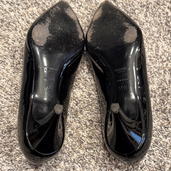 Saint Laurent Charlotte Black Patent Leather Heels - Picture 2 of 6